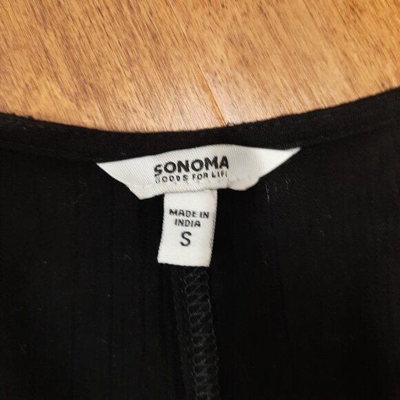 Sonoma boho relaxed fit embroidered lace up blouse with tassels - Picture 8 of 9